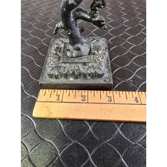 Two Ornate Squirrels on a Tree Black Cast Iron Candle Holder 8in Tall - Picture 11 of 12